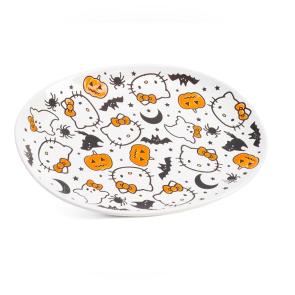 HELLO KITTY 14x10 Halloween Ceramic Oval Platter - Picture 1 of 1